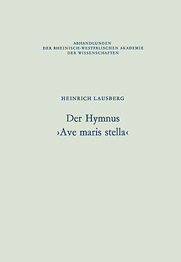 Kartonierter Einband Der Hymnus Ave maris stella von Heinrich Lausberg
