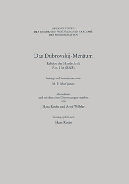 Kartonierter Einband Das Dubrovskij-Menäum von M.F. Murjanov