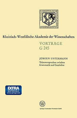 Kartonierter Einband Trümmersprachen zwischen Grammatik und Geschichte von Jürgen Untermann