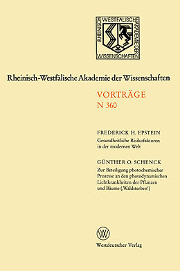 Kartonierter Einband Rheinisch-Westfälische Akademie der Wissenschaften von Frederick H. Epstein