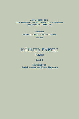 Kartonierter Einband Kölner Papyri von Bärbel Kramer, Dieter Hagedorn