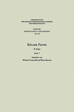 Kartonierter Einband Kölner Papyri von Michael Gronewald, Klaus Maresch, Universität zu Köln