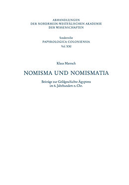 Kartonierter Einband Nomisma und Nomismatia von Klaus Maresch