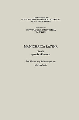 Kartonierter Einband Manichaica Latina von Markus Stein von Markus Stein