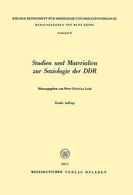Kartonierter Einband Studien und Materialien zur Soziologie der DDR von 
