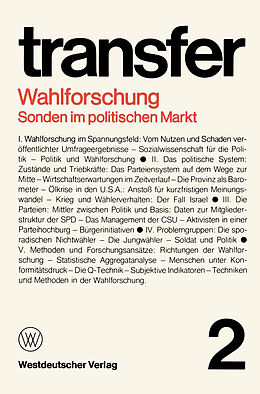 Kartonierter Einband Wahlforschung: Sonden im politischen Markt von Carl Böhret, Garry D. Brewer, Ronald D. Brunner