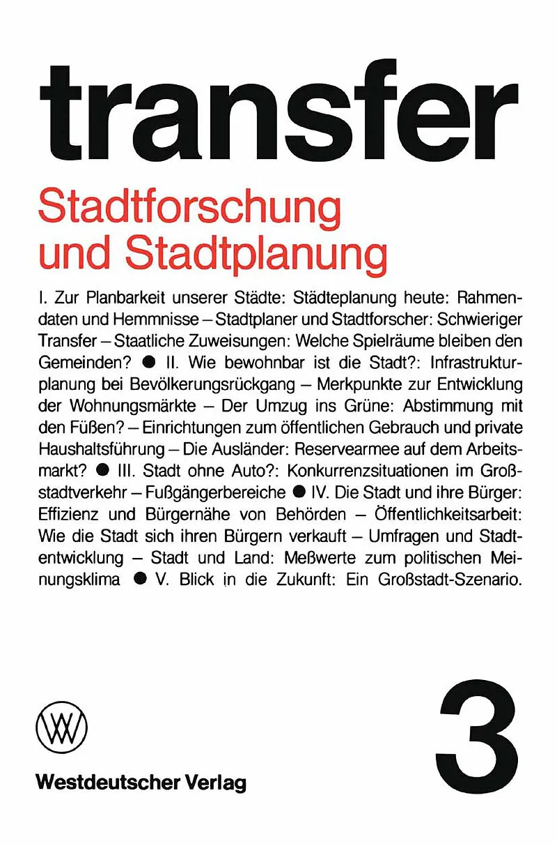 Stadtforschung und Stadtplanung