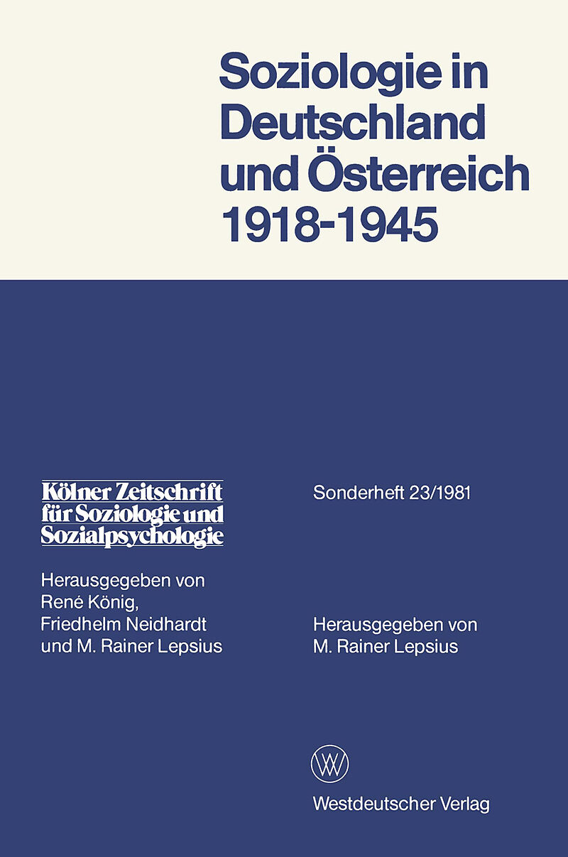 Soziologie in Deutschland und Österreich 19181945