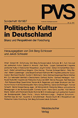 Kartonierter Einband Politische Kultur in Deutschland von 