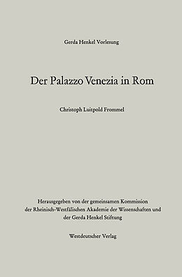 Kartonierter Einband Der Palazzo Venezia in Rom von Christoph Luitpold Frommel
