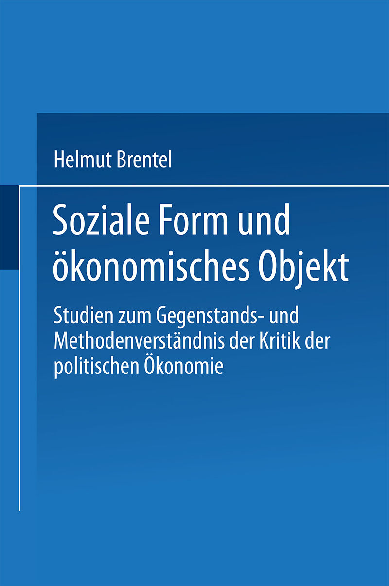 Soziale Form und ökonomisches Objekt