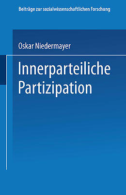 Kartonierter Einband Innerparteiliche Partizipation von Oskar Niedermayer