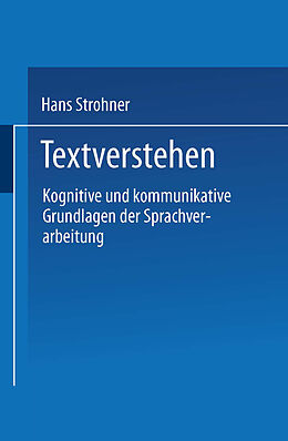 Kartonierter Einband Textverstehen von Hans Strohner