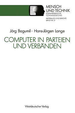 Kartonierter Einband Computer in Parteien und Verbänden von Hans-Jürgen Lange