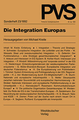 Kartonierter Einband Die Integration Europas von 