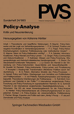 Kartonierter Einband Policy-Analyse von 