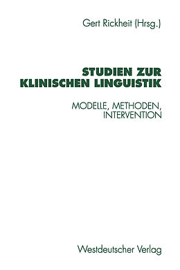 Kartonierter Einband Studien zur Klinischen Linguistik von 