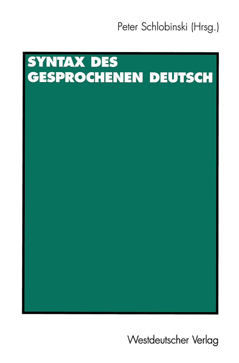 Syntax des gesprochenen Deutsch