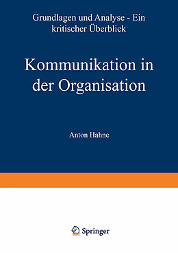 Kartonierter Einband Kommunikation in der Organisation von Anton Hahne