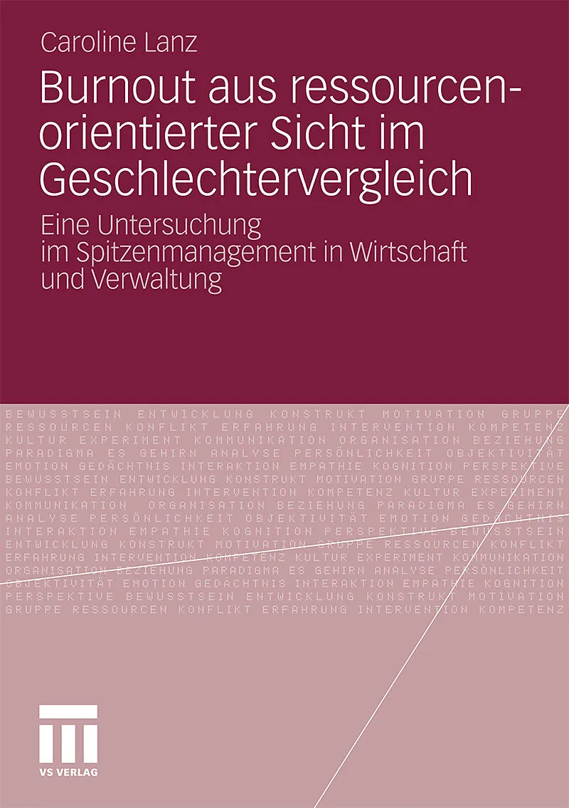 Burnout aus ressourcenorientierter Sicht im Geschlechtervergleich