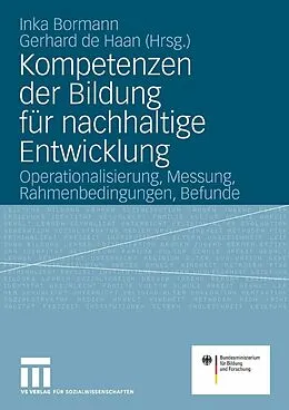 E-Book (pdf) Kompetenzen der Bildung für nachhaltige Entwicklung von Inka Bormann, Gerhard Haan