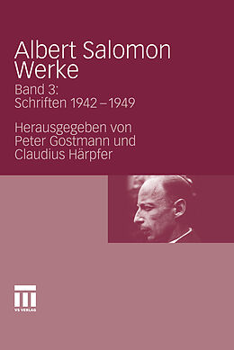 E-Book (pdf) Albert Salomon Werke von Peter Gostmann, Claudius Härpfer