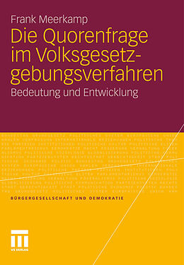 E-Book (pdf) Die Quorenfrage im Volksgesetzgebungsverfahren von Frank Meerkamp