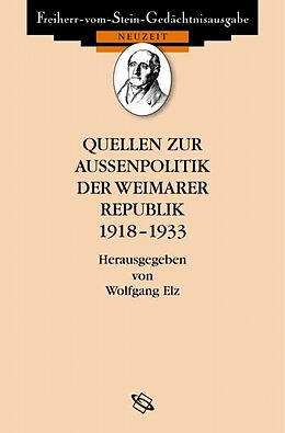 Fester Einband Quellen zur Außenpolitik der Weimarer Republik von 