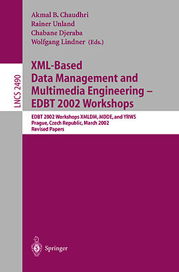 Kartonierter Einband XML-Based Data Management and Multimedia Engineering - EDBT 2002 Workshops von 