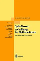Fester Einband Spin Glasses: A Challenge for Mathematicians von Michel Talagrand