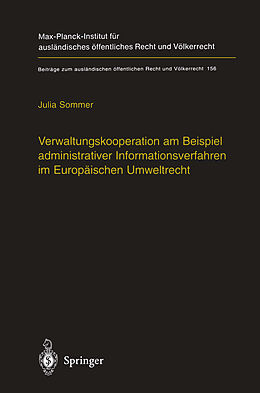 Fester Einband Verwaltungskooperation am Beispiel administrativer Informationsverfahren im Europäischen Umweltrecht von Julia Sommer