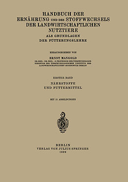 Kartonierter Einband Handbuch der Ernährung und des Stoffwechsels der Landwirtschaftlichen Nutztiere als Grundlagen der Fütterungslehre von 