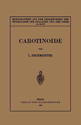 Kartonierter Einband Carotinoide von L. Zechmeister
