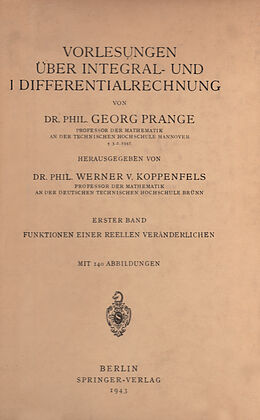 Kartonierter Einband Vorlesungen Über Integral- und Differentialrechnung von G. Prange