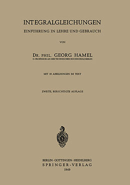 Kartonierter Einband Integralgleichungen von Georg Hamel