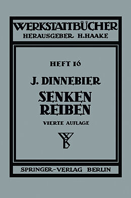 Kartonierter Einband Senken und Reiben von J. Dinnebier