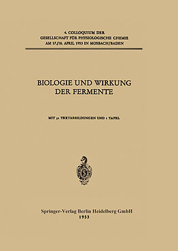 Kartonierter Einband Biologie und Wirkung der Fermente von Konrad Lang, Theodor Bücher, E. C. Slater