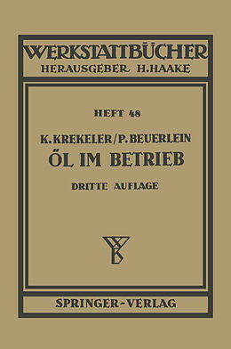 Kartonierter Einband Öl im Betrieb von K. Krekeler, P. Beuerlein