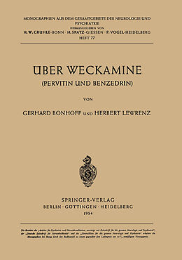 Kartonierter Einband Über Weckamine von G. Bonhoff, H. Lewrenz