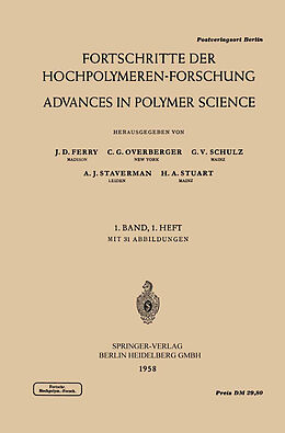 Couverture cartonnée Fortschritte der Hochpolymeren-Forschung / Advances in Polymer Science de John D. Ferry, Charles G. Overberger, Prof. Dr. G. V. Schulz