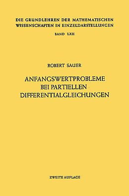 Kartonierter Einband Anfangswertprobleme bei Partiellen Differentialgleichungen von Robert Sauer