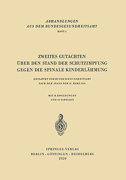 Kartonierter Einband Zweites Gutachten über den Stand der Schutzimpfung gegen die Spinale Kinderlähmung von H. Brandenburg, Liselotte Grützner, K. Heicken