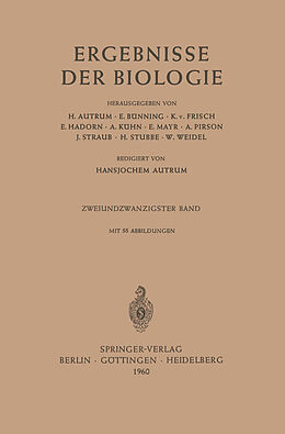 Kartonierter Einband Ergebnisse der Biologie von Hansjochem Autrum, E. Bünning, K. v. Frisch
