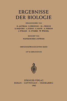 Kartonierter Einband Ergebnisse der Biologie von H. Autrum, E. Bünning, K. von Frisch