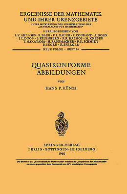 Kartonierter Einband Quasikonforme Abbildungen von H.P. Künzi