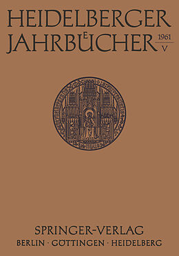 Kartonierter Einband Heidelberger Jahrbücher von Universitäts-Gesellschaft Heidelberg