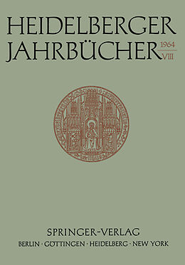 Kartonierter Einband Heidelberger Jahrbücher von Fritz Ernst, Kenneth A. Loparo