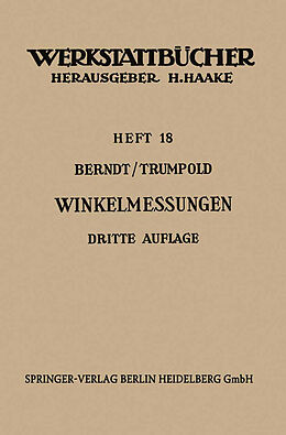 Kartonierter Einband Technische Winkelmessungen von G. Berndt, H. Trumpold