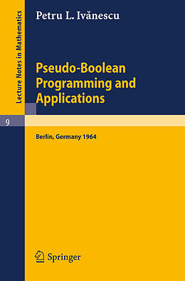 Couverture cartonnée Pseudo-Boolean Programming and Applications de P. L. Ivanescu