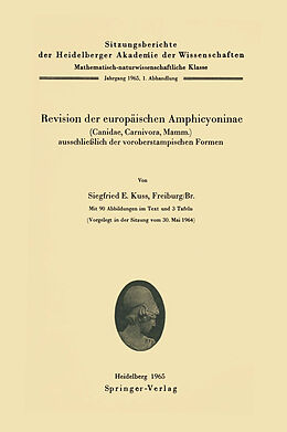 Kartonierter Einband Revision der europäischen Amphicyoninae von Sigfried Ernst Kuss